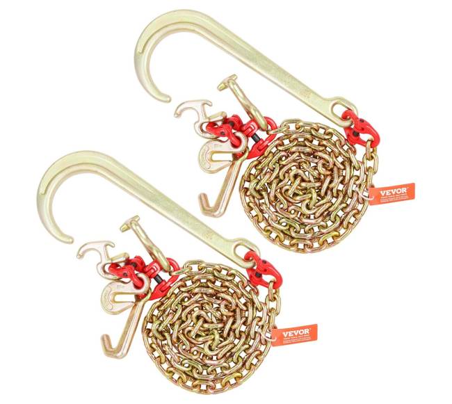 2 gab. 8 mm x 180 cm vilkimo grandinė su kabliais0