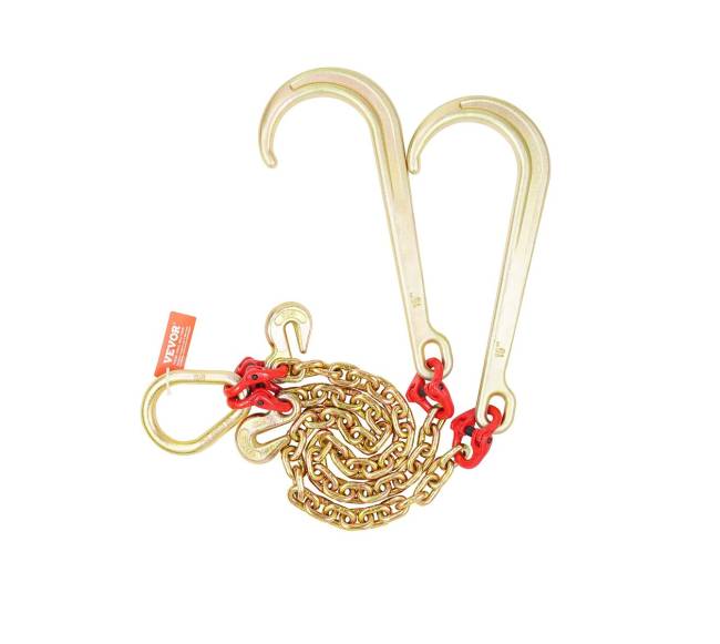 8 mm x 60 cm G80 vilkimo grandinė su kabliais0