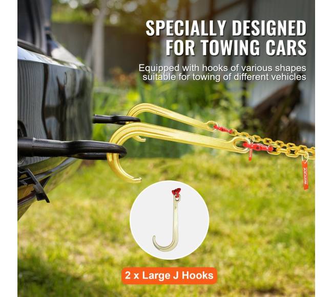 8 mm x 60 cm G80 vilkimo grandinė su kabliais5