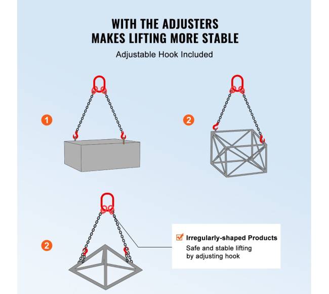 Plieninė grandinė su kabliais, 6600 kg3