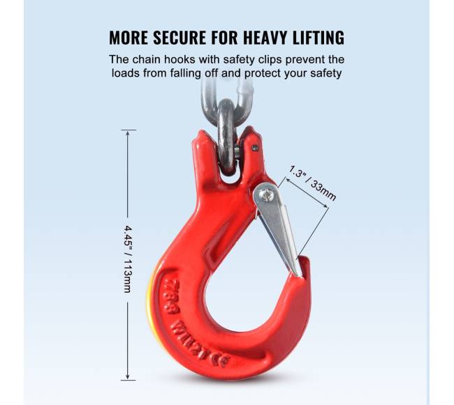 Plieninė grandinė su kabliais, 6600 kg4