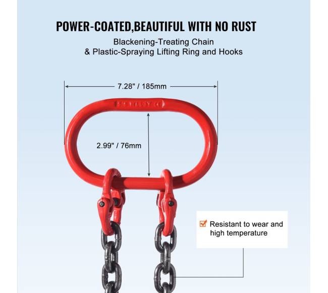 Plieninė grandinė su kabliais, 6600 kg5