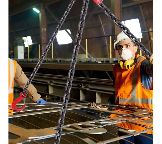 Plieninė grandinė su kabliais, 6600 kg7
