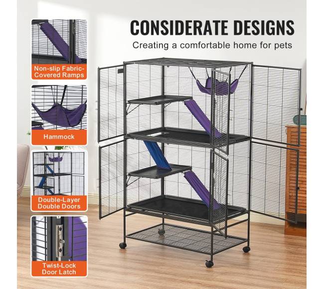 Metalinė keturių aukštų narvas su rampomis5