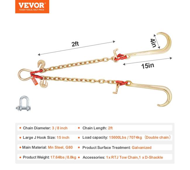G80 60 cm vilkimo grandinė su kabliais6