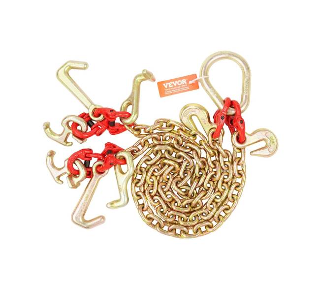 G80 vilkimo grandinė su kabliais0