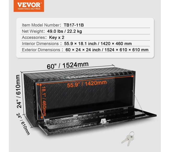 Aliumininė sunkvežimių įrankių dėžė po dugnu6