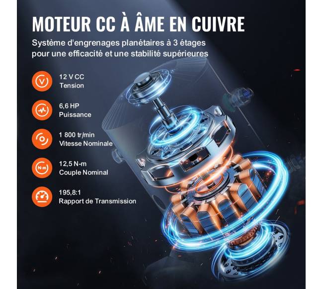 Elektrinė gervė sunkvežimiui 6123 kg plieninė IP652