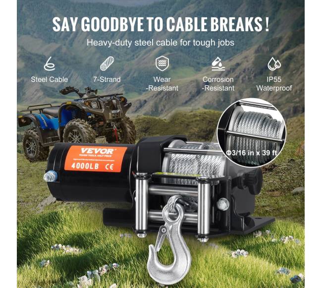 Elektrinis gervė ATV UTV kabelis 1814 kg3