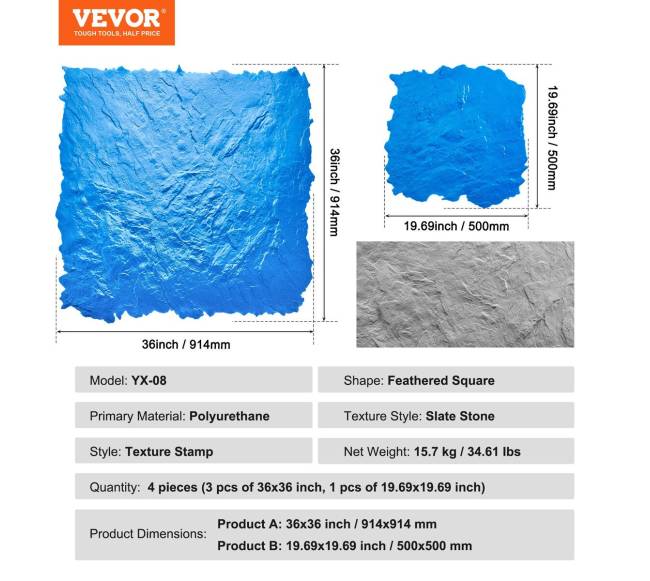 Betono antspaudų kilimėliai 90 cm ir 50 cm 4 vnt6