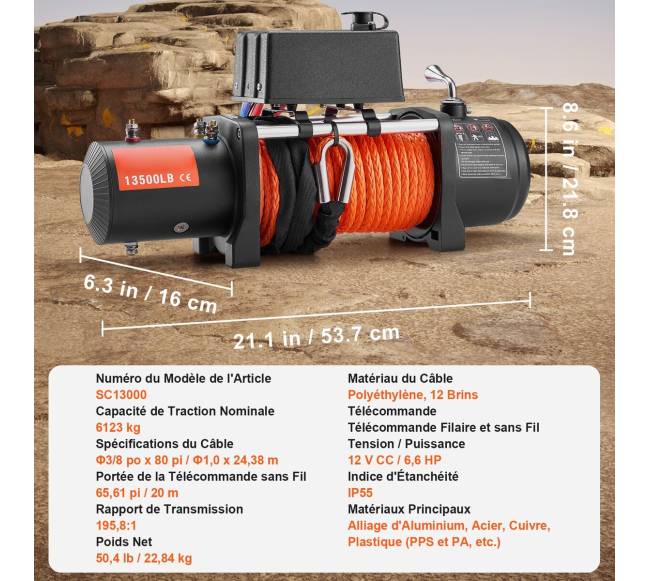 Elektrinis 6,123 kg gervė sintetine virve6