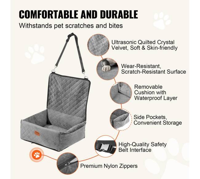 Šuns automobilio kėdutė mažiems ir vidutiniams šunims pilka2