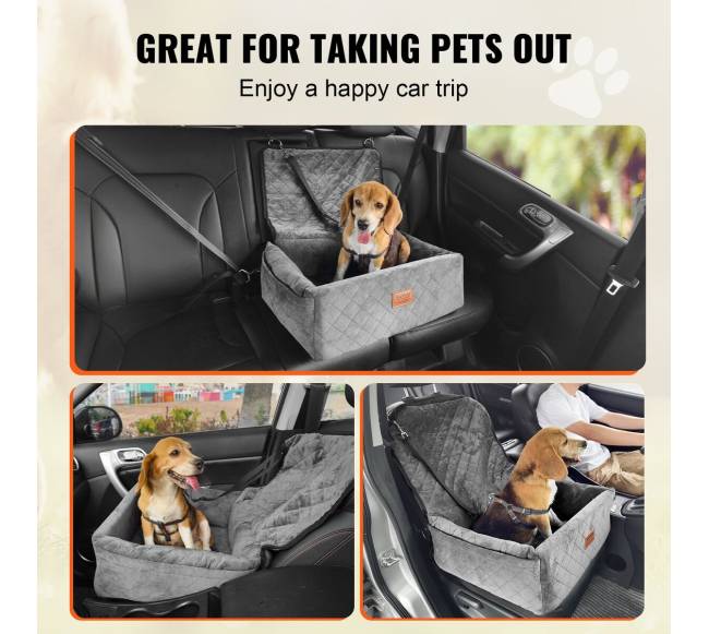 Šuns automobilio kėdutė mažiems ir vidutiniams šunims pilka5