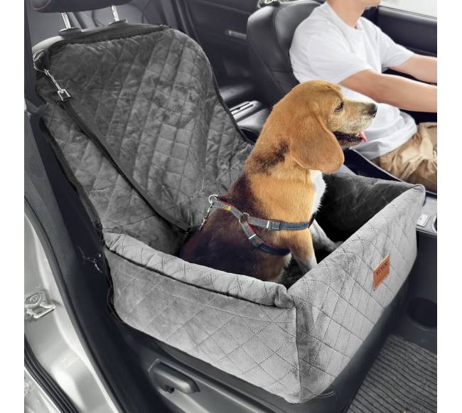 Šuns automobilio kėdutė mažiems ir vidutiniams šunims pilka7