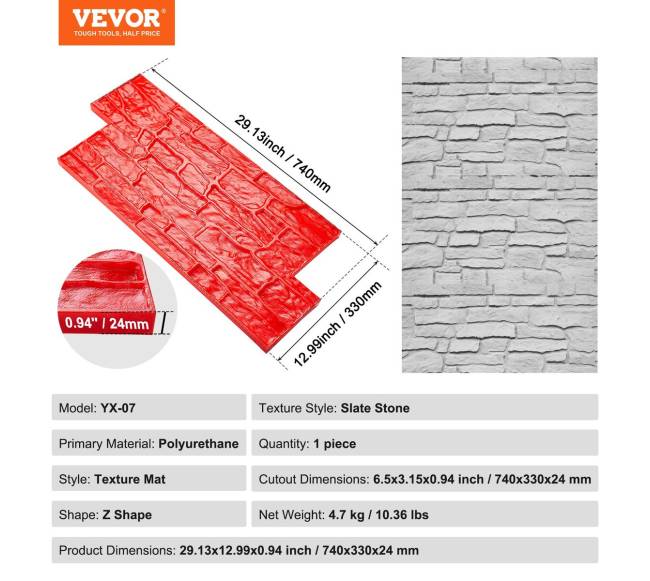 Betono tekstūrinė forma 74 x 33 cm6