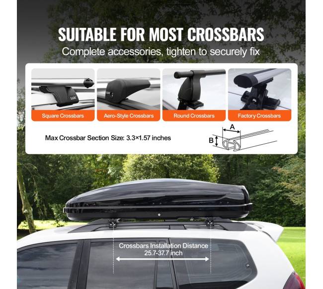 Stogo bagažinė 8 kubinių pėdų talpa automobiliams2