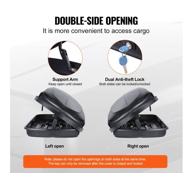 Stogo bagažinė 8 kubinių pėdų talpa automobiliams3