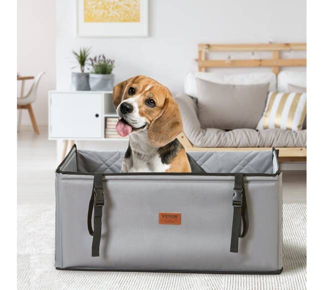 Pilkas automobilinis krepšys šunims iki 18 kg7