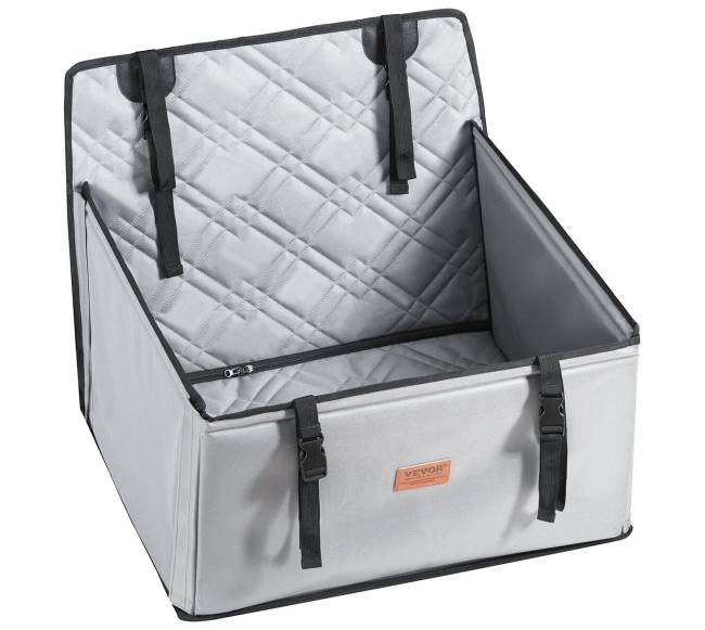 Pilkas automobilinis krepšys šunims iki 18 kg8