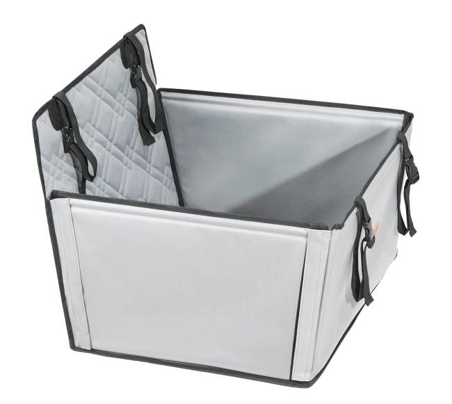 Pilkas automobilinis krepšys šunims iki 18 kg9