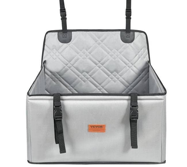 Pilkas automobilinis krepšys šunims iki 18 kg10