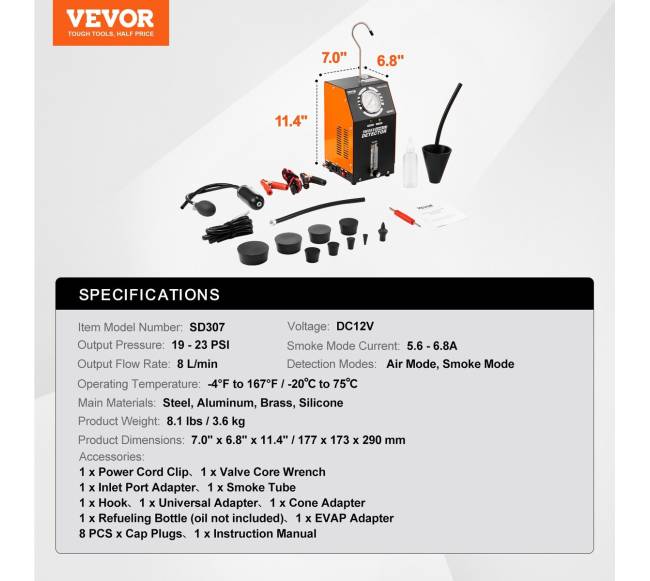 Automobilių dūmų nuotėkio detektorius su EVAP testu6