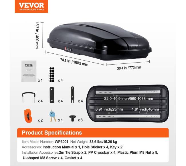 Stogo bagažinė 14 kub. pėdų automobiliams6