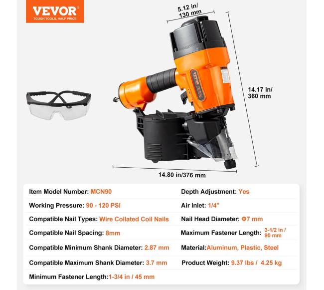 MCN90 ritininis smeigių pistoletas 15 laipsnių6