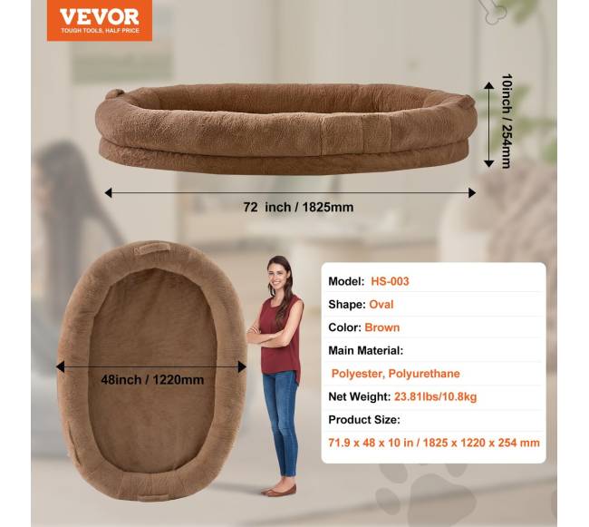 Žmonių dydžio lova šunims su dirbtiniu triušio kailiu6