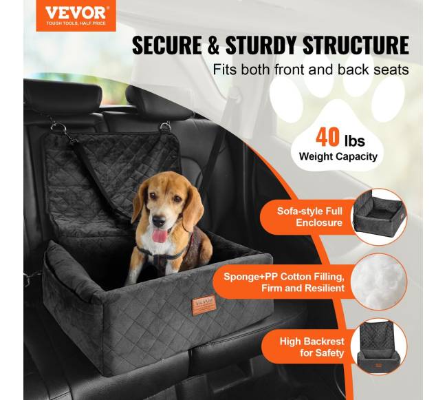 Šuns kėdutė automobiliui iki 18 kg juoda1