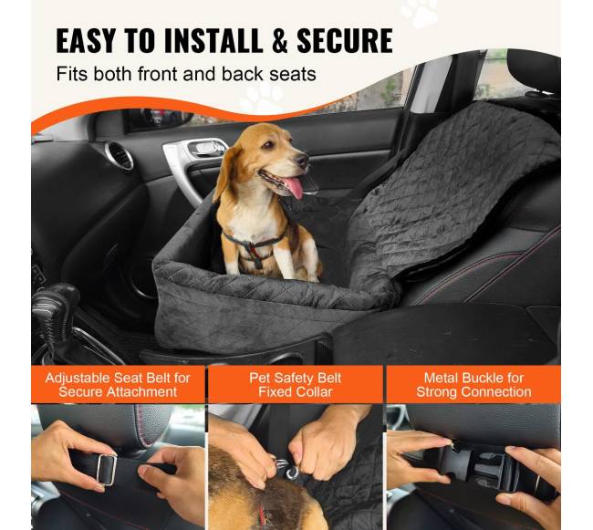 Šuns kėdutė automobiliui iki 18 kg juoda3