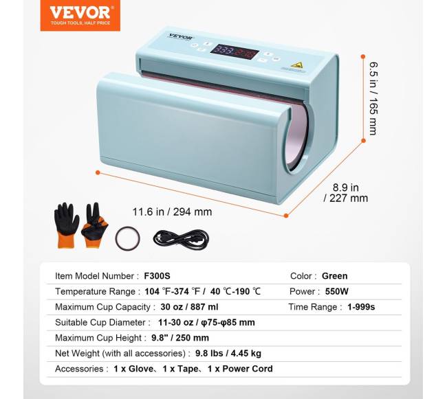 Automatinė puodelių kaitinimo preso mašina 11-30oz mėlyna6