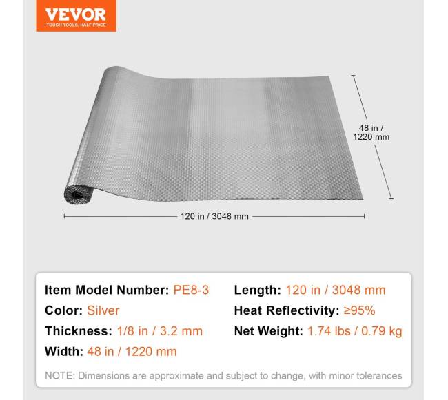 Dvigubo atspindžio izoliacinė plėvelė, 122 cm x 3 m6