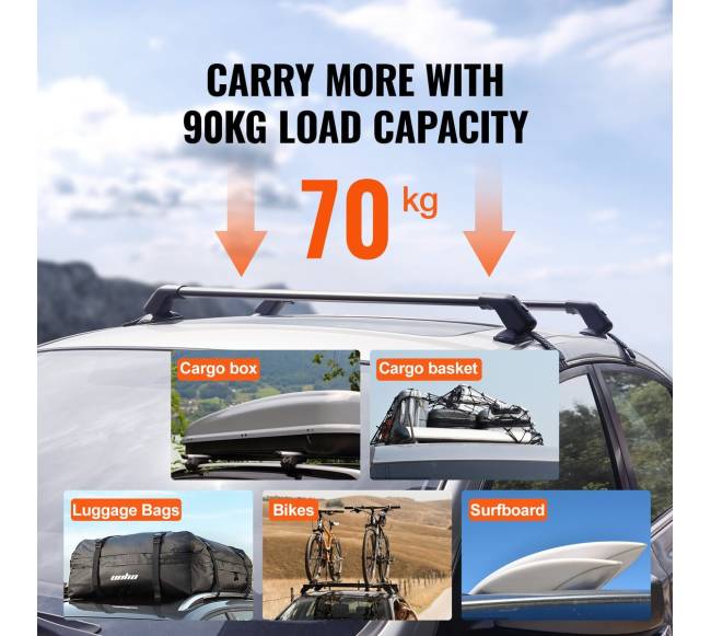 Universalus automobilių stogo bagažinės skersinis su užraktu3