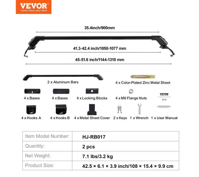 Universalus automobilių stogo bagažinės skersinis su užraktu6