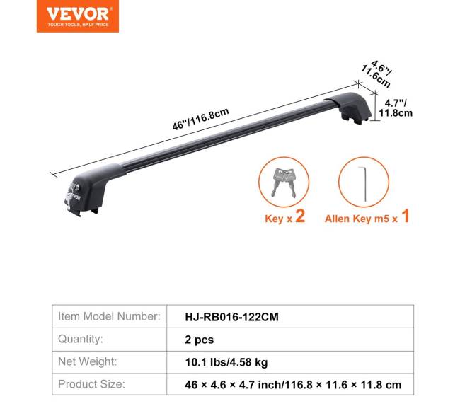 Universalus stogo bagažinės skersinis 122 cm6
