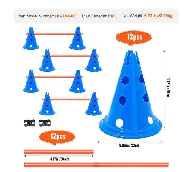 Šunų įgūdžių lavinimo kūgių rinkinys6