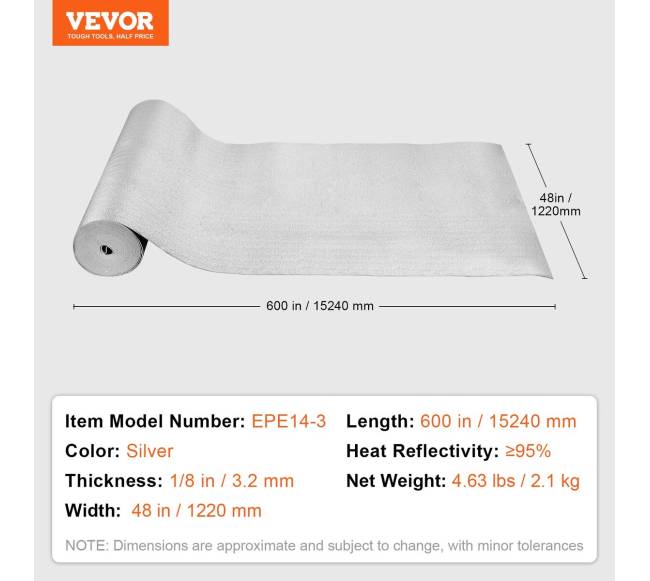 Dviejų sluoksnių šiluminė izoliacija 122 cm x 15,2 m6