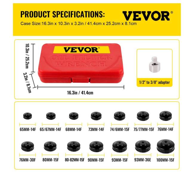 Alyvos filtro galvos raktas 15 dalių rinkinys6