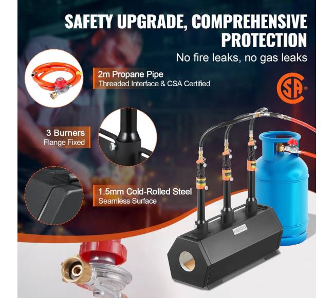 Nešiojama propano krosnis su 3 degikliais iki 1427C3