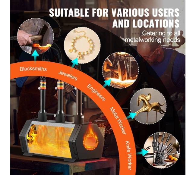 Nešiojama propano krosnis su 3 degikliais iki 1427C5