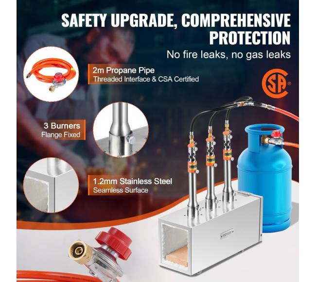 Nešiojama propano kalvė su 3 degikliais3