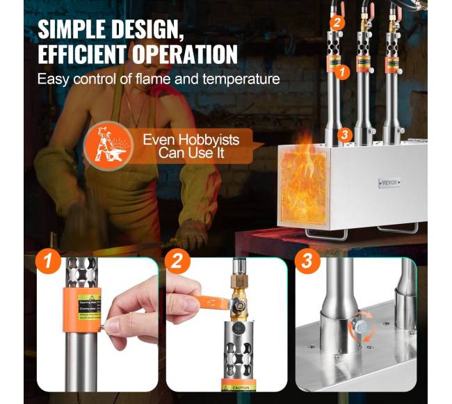 Nešiojama propano kalvė su 3 degikliais4