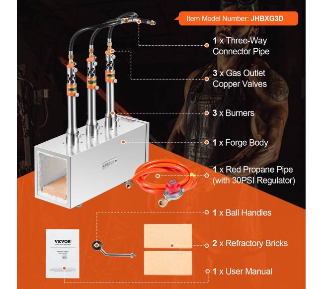 Nešiojama propano kalvė su 3 degikliais6