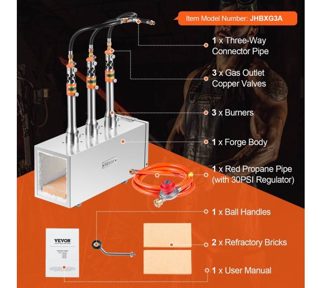 Nešiojama trijų degiklių propano kalvė6