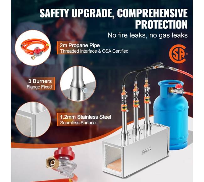 Nešiojamas propano kalvėje su 3 degikliais3