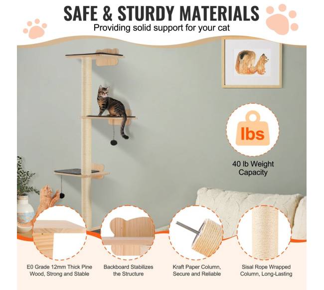 Sieninis kačių laipiojimo medis su platforma2