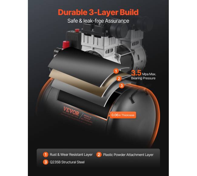 Kompresorius be alyvos 10 gal 90 PSI4