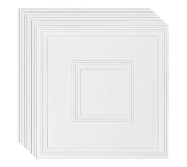 12 vnt. PVC lubų plokštės 61x61 cm10