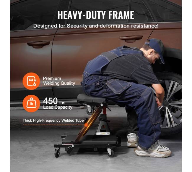 40 colių sulankstomas mechaniko kėdė su 204 kg talpa2